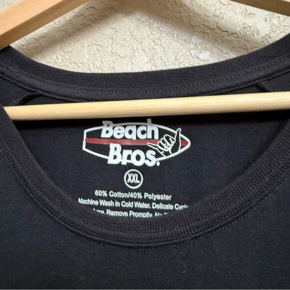 NWT BEACH BROS Long Sleeve men sz XXL tee shirt black - Picture 2 of 8
